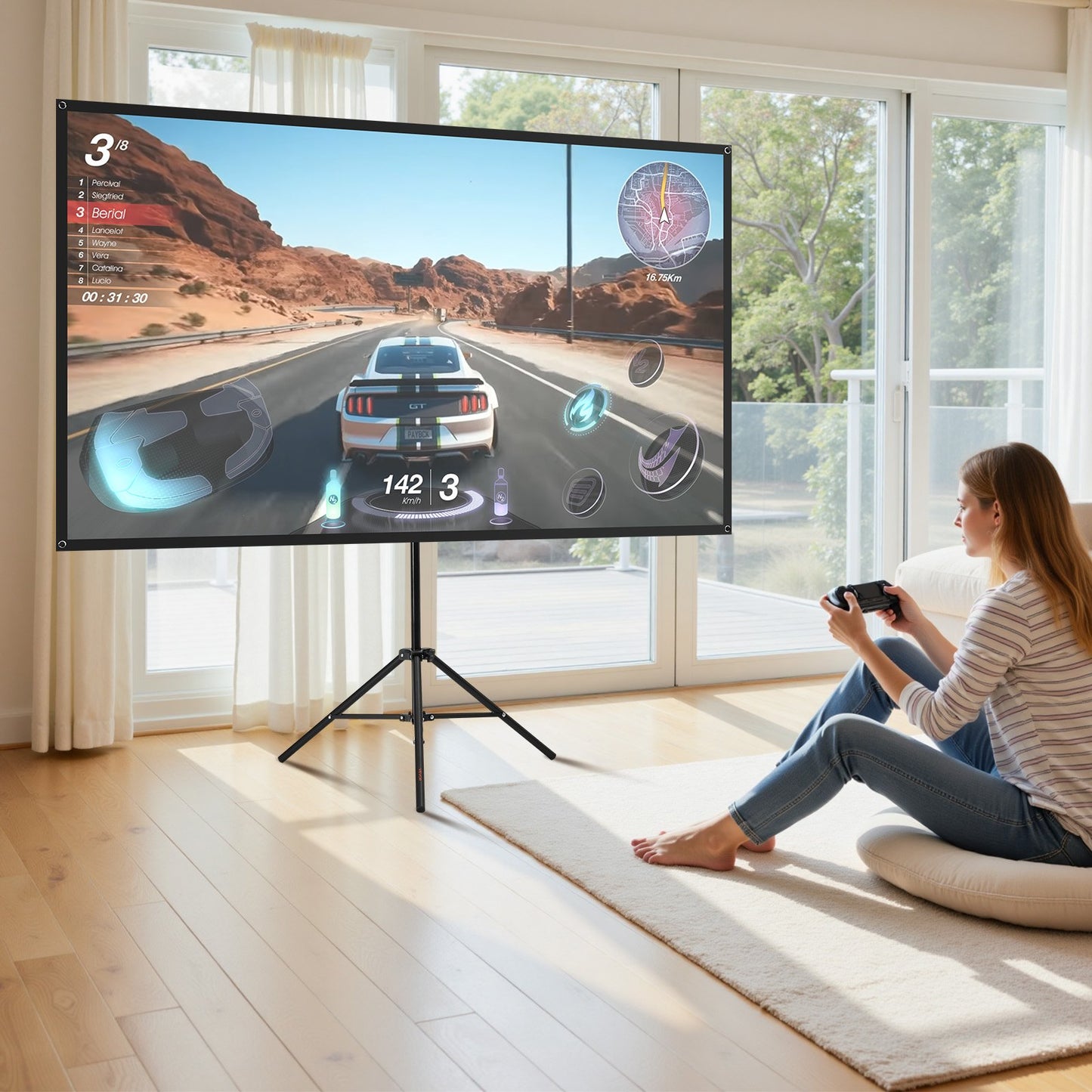 LumaView 80" Projector Screen with Tripod Stand